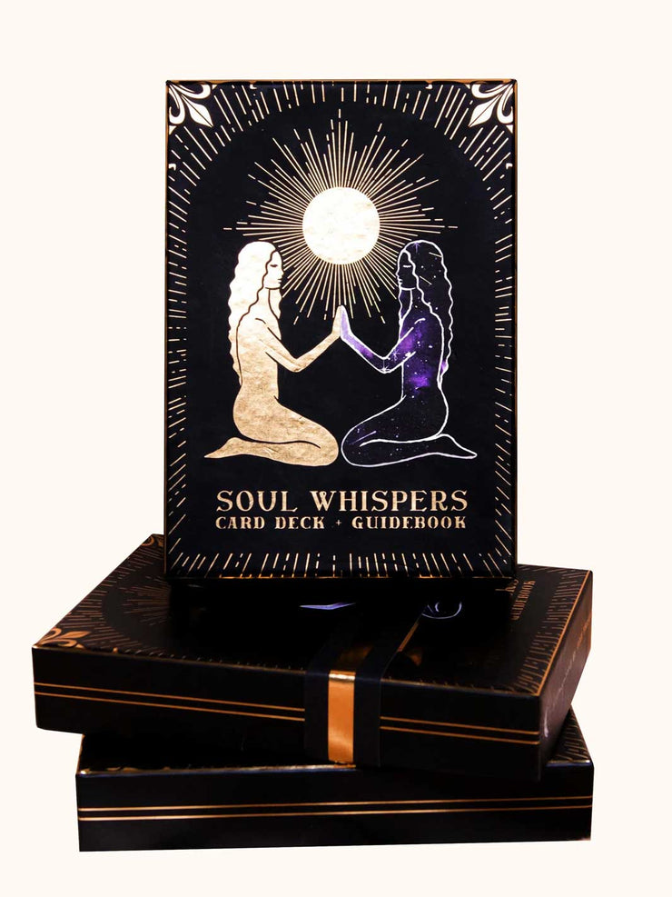 Soul Whispers Card Deck in Black Box with Gold Foiled Details