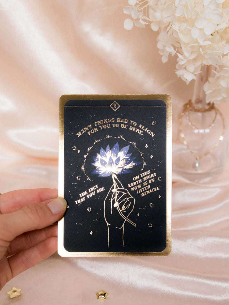 Soul Whispers Card Black with Gold Foiled Details