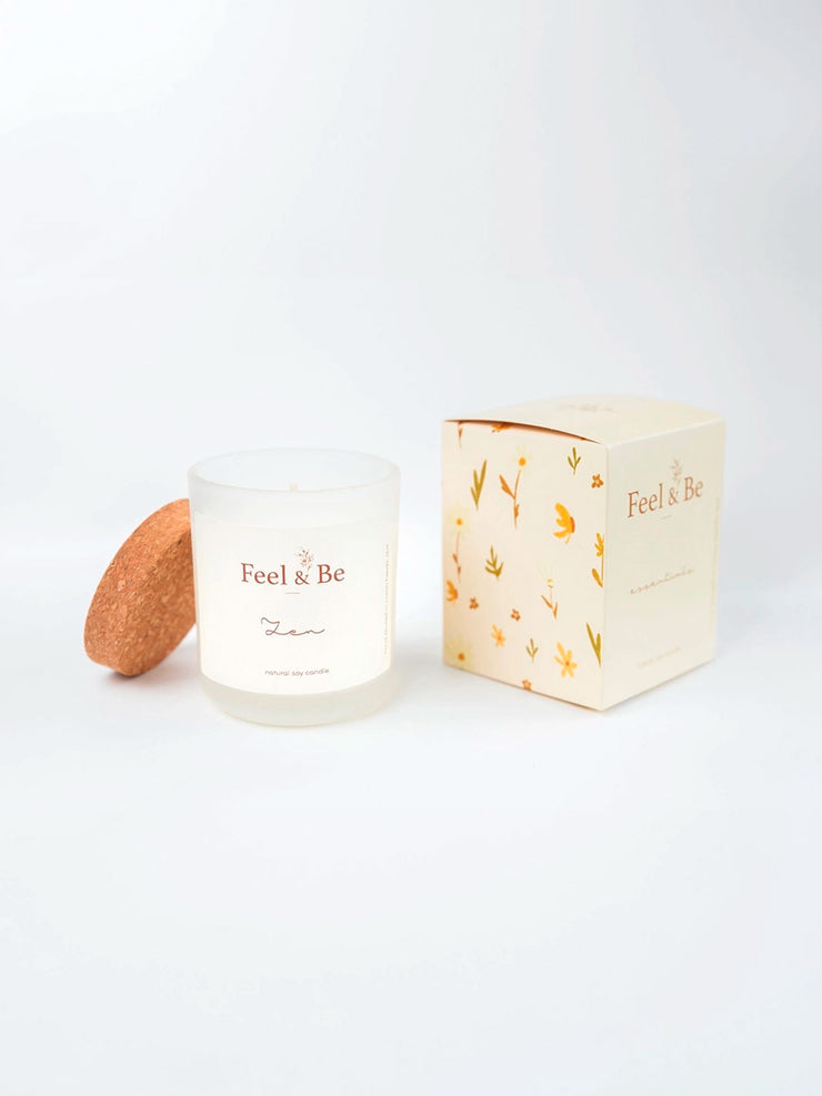 Feel and Be Zen Soy Candle Lavender and Ylang Ylang Meadow Store