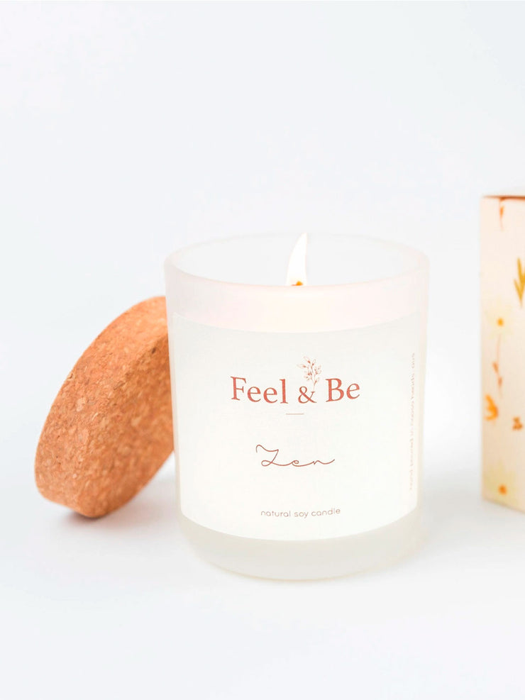Feel and Be Zen Soy Candle Lavender and Ylang Ylang Meadow Store