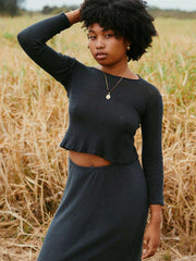 Amore Top Charcoal