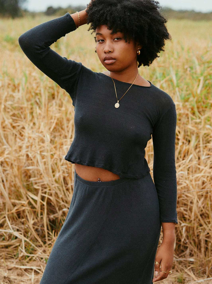 Amore Top Charcoal