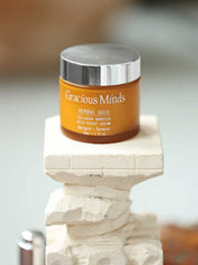 Gracious Minds Herbal Gold Rich Night Cream Glass Jar Metal Lid Turmeric and Marigold Meadow Store