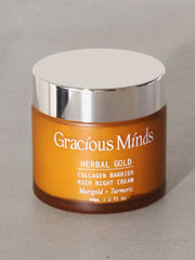 Gracious Minds Herbal Gold Rich Night Cream Glass Jar Metal Lid Turmeric and Marigold Meadow Store
