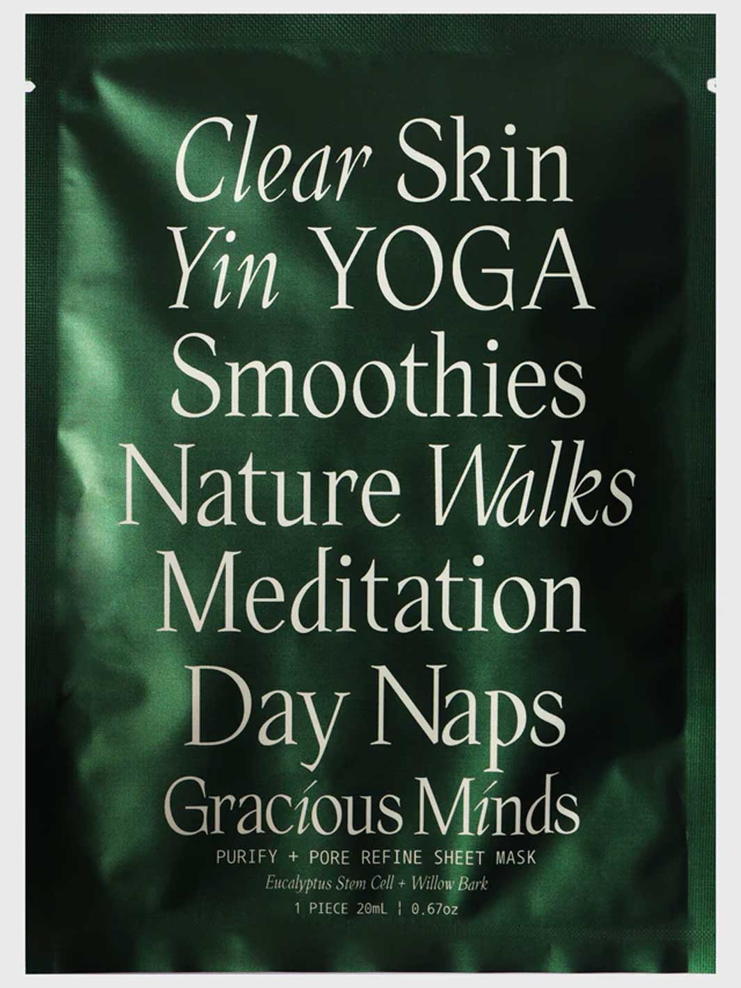 Sheet Mask Purify and Pore Refine Gracious Minds Meadow Store Green