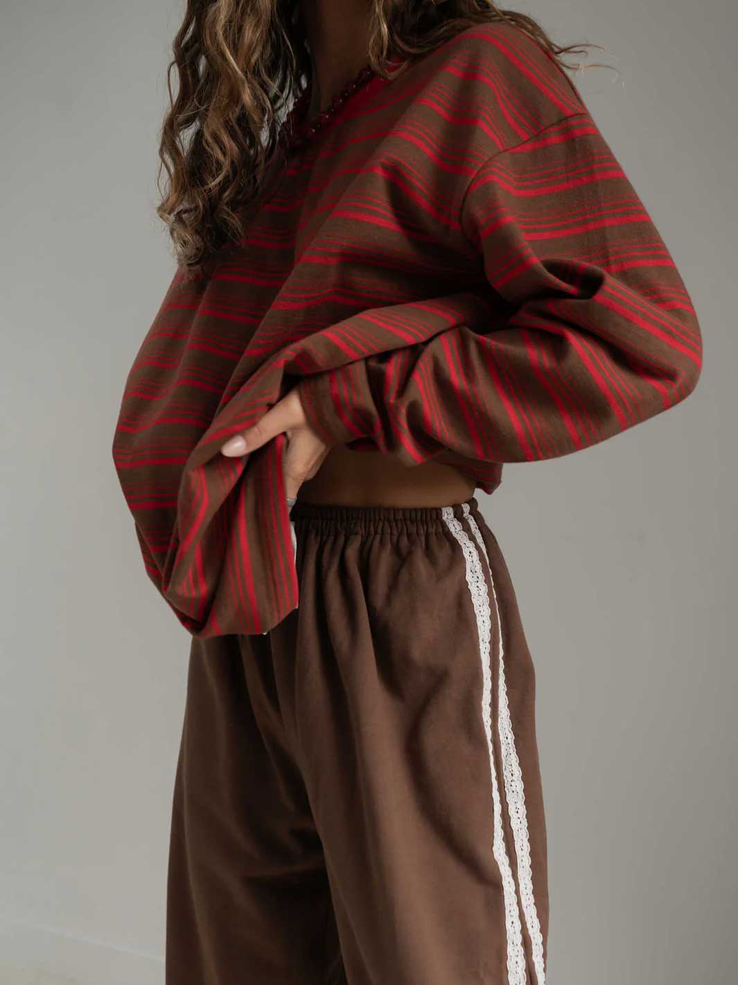 Andi Long Sleeve Red Brown