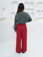 Hall Store Bobbi Sweat Pant Red With Heart Snap Studs On Side Seams Meadow Store