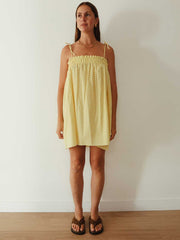 PRE-ORDER Dotty Mini Dress Yellow Lilac