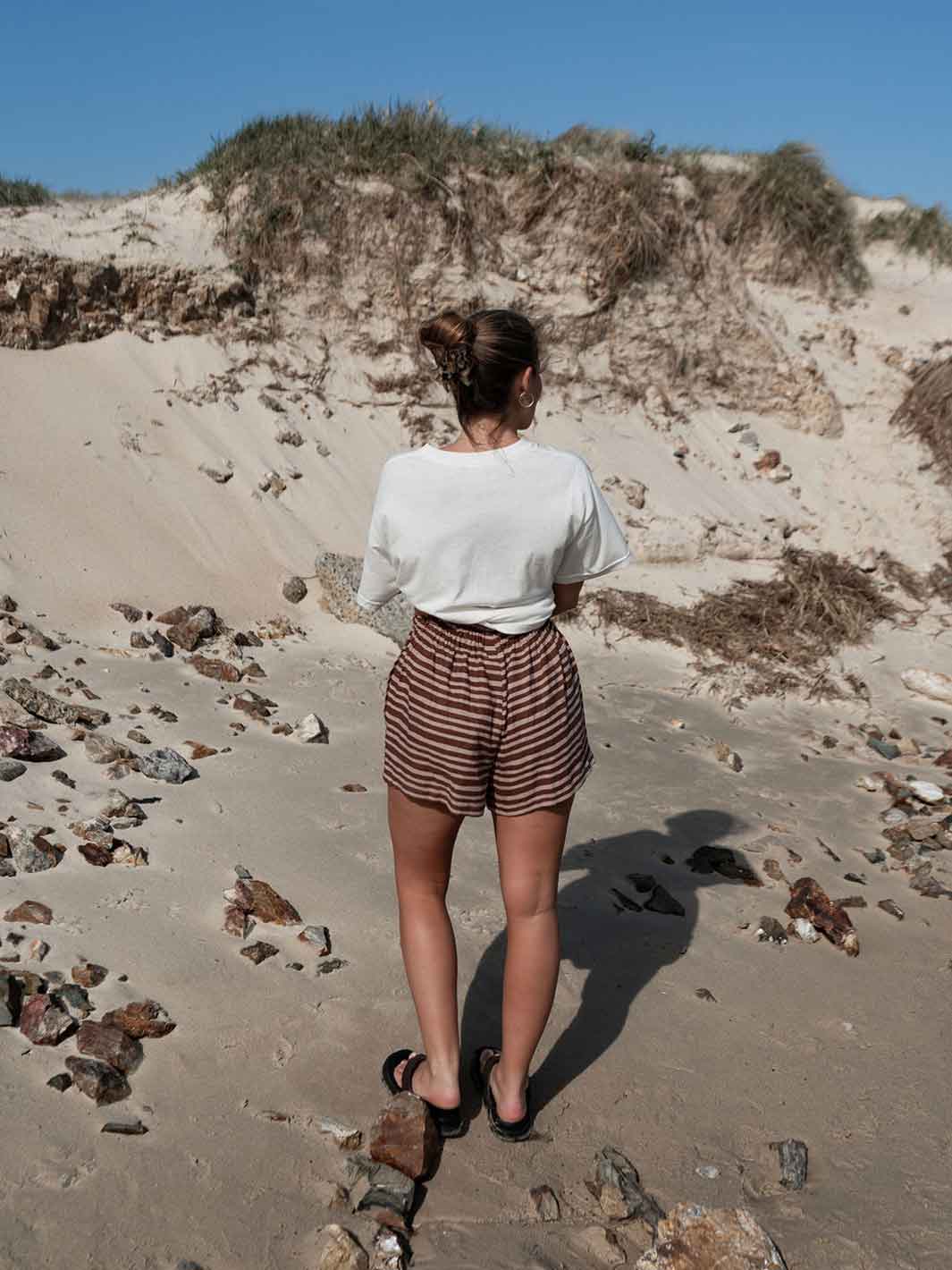 Holiday Etta Short Stripe Choc/Brown