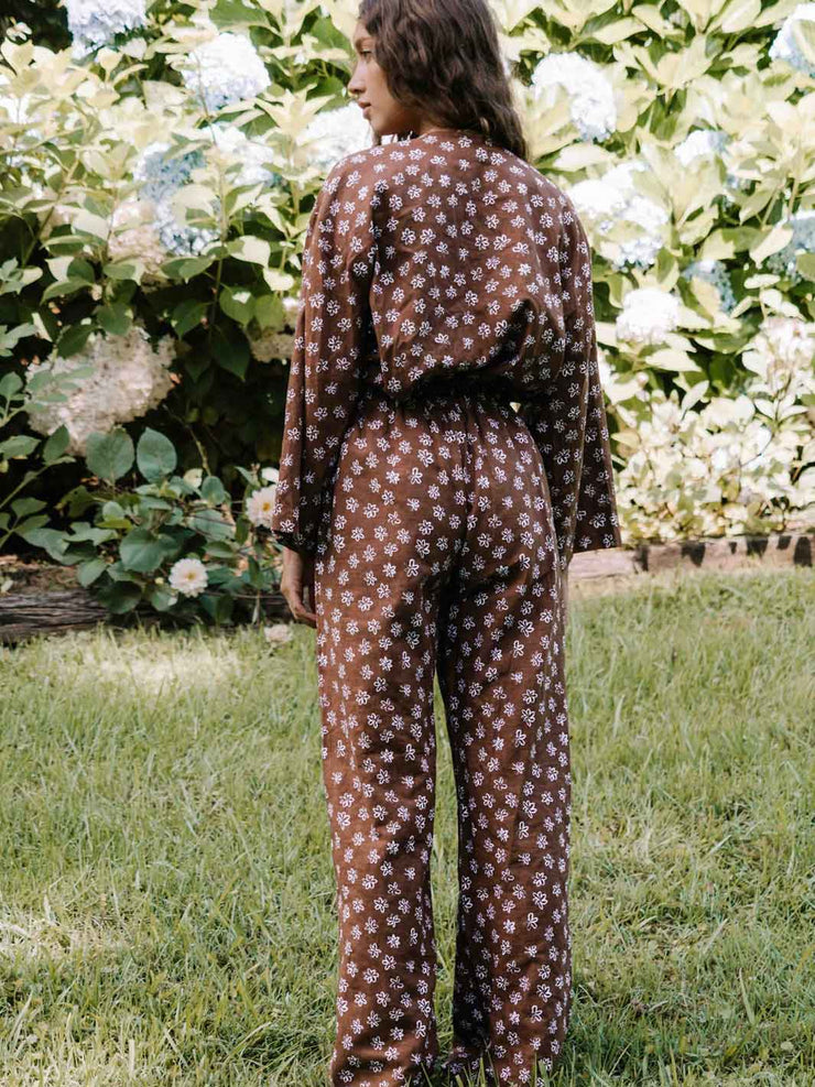 Hall Store Belle Tie Up Top Fleur Mocha Meadow Store