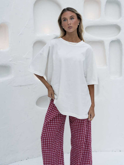 Hall Store Original Oversized White Womens T-Shirt Meadow Store