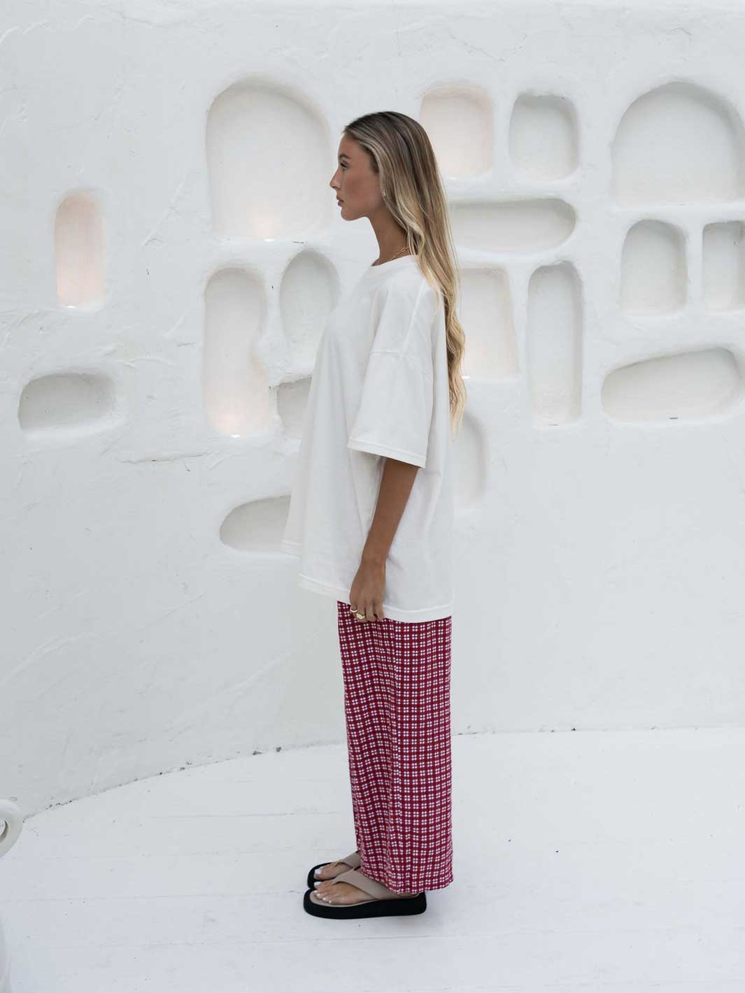 Hall Store Original Oversized White Womens T-Shirt Meadow Store Side