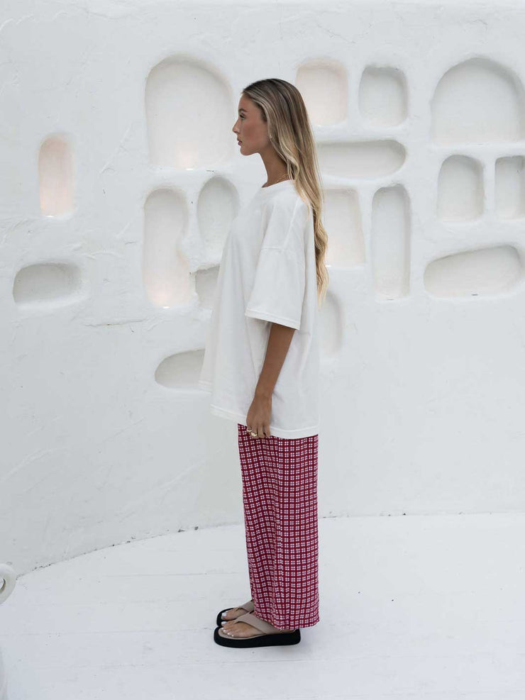 Hall Store Original Oversized White Womens T-Shirt Meadow Store Side