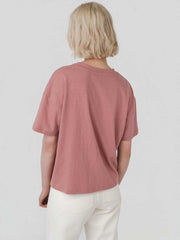 Womens Boxy Tee Peach Beige Pink