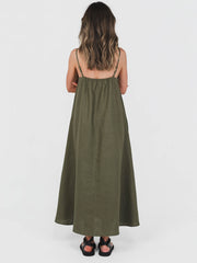 Hemp Cami Dress Olive Green