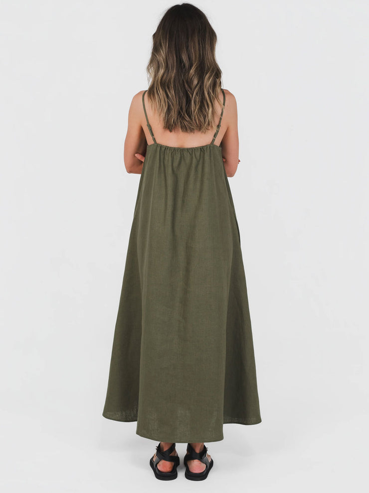 Hemp Cami Dress Olive Green