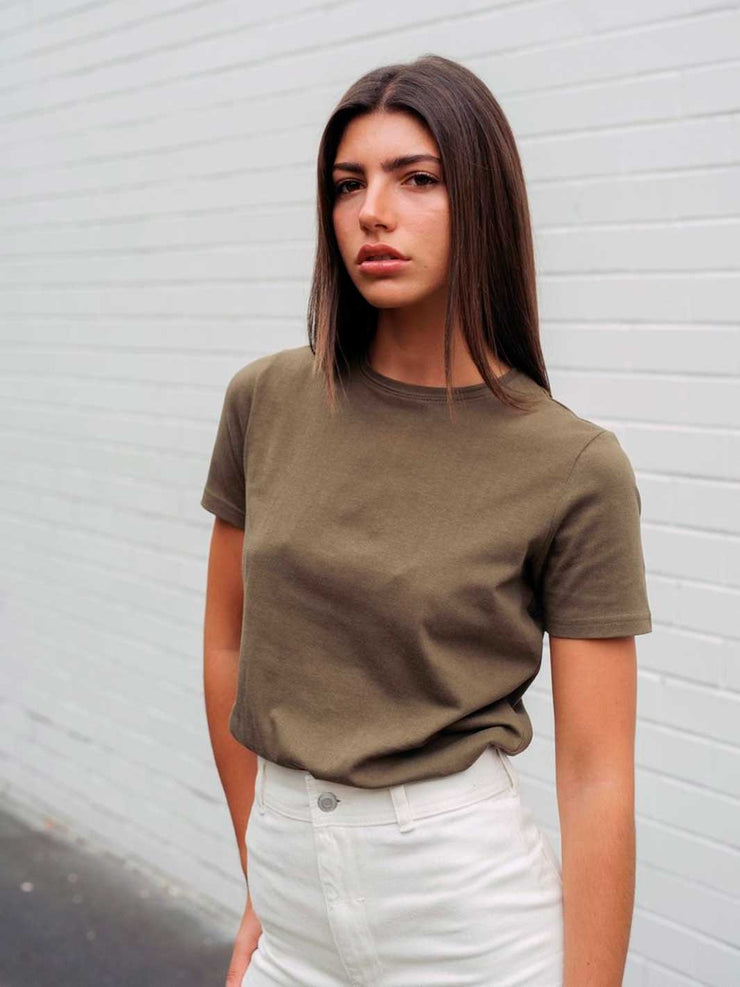 Hemp Clothing Australia Hemp Short Sleeve Classic Tee Shirt Olive Green