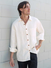 Hemp Clothing Australia 100% Hemp Heritage Shirt Natural White Meadow Store