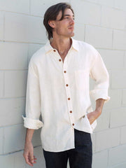 Hemp Clothing Australia 100% Hemp Heritage Shirt Natural White Meadow Store
