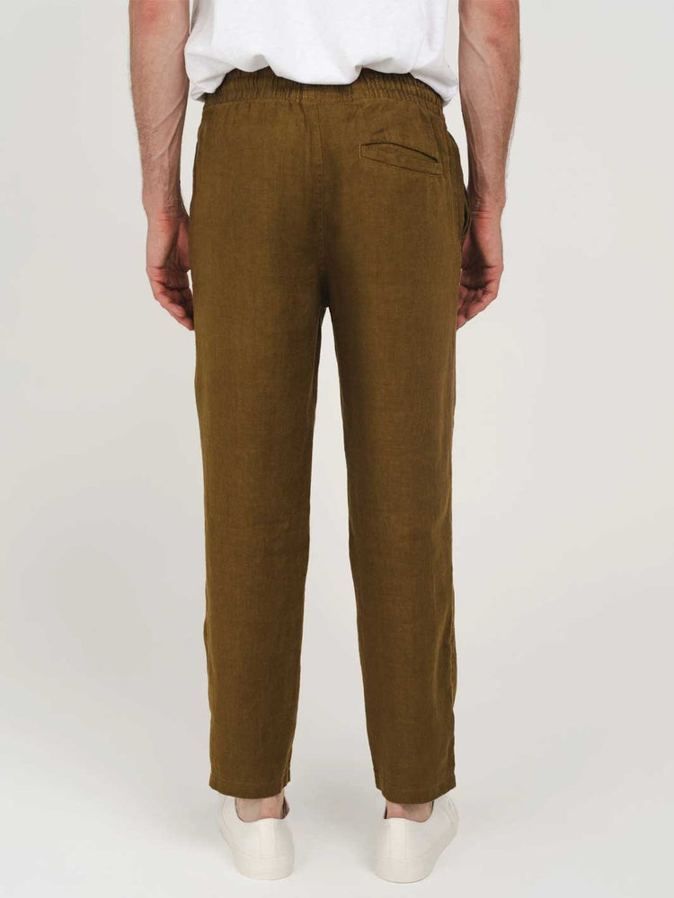 Hemp Clothing Australia Heritage Elastic Waist Chino Pant Khaki Brown Meadow Store