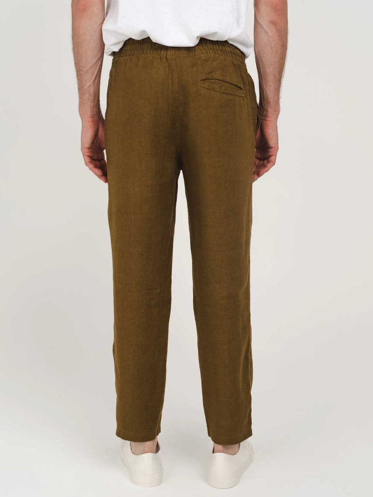 Hemp Clothing Australia Heritage Elastic Waist Chino Pant Khaki Brown Meadow Store