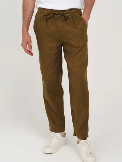 Hemp Clothing Australia Heritage Elastic Waist Chino Pant Khaki Brown Meadow Store