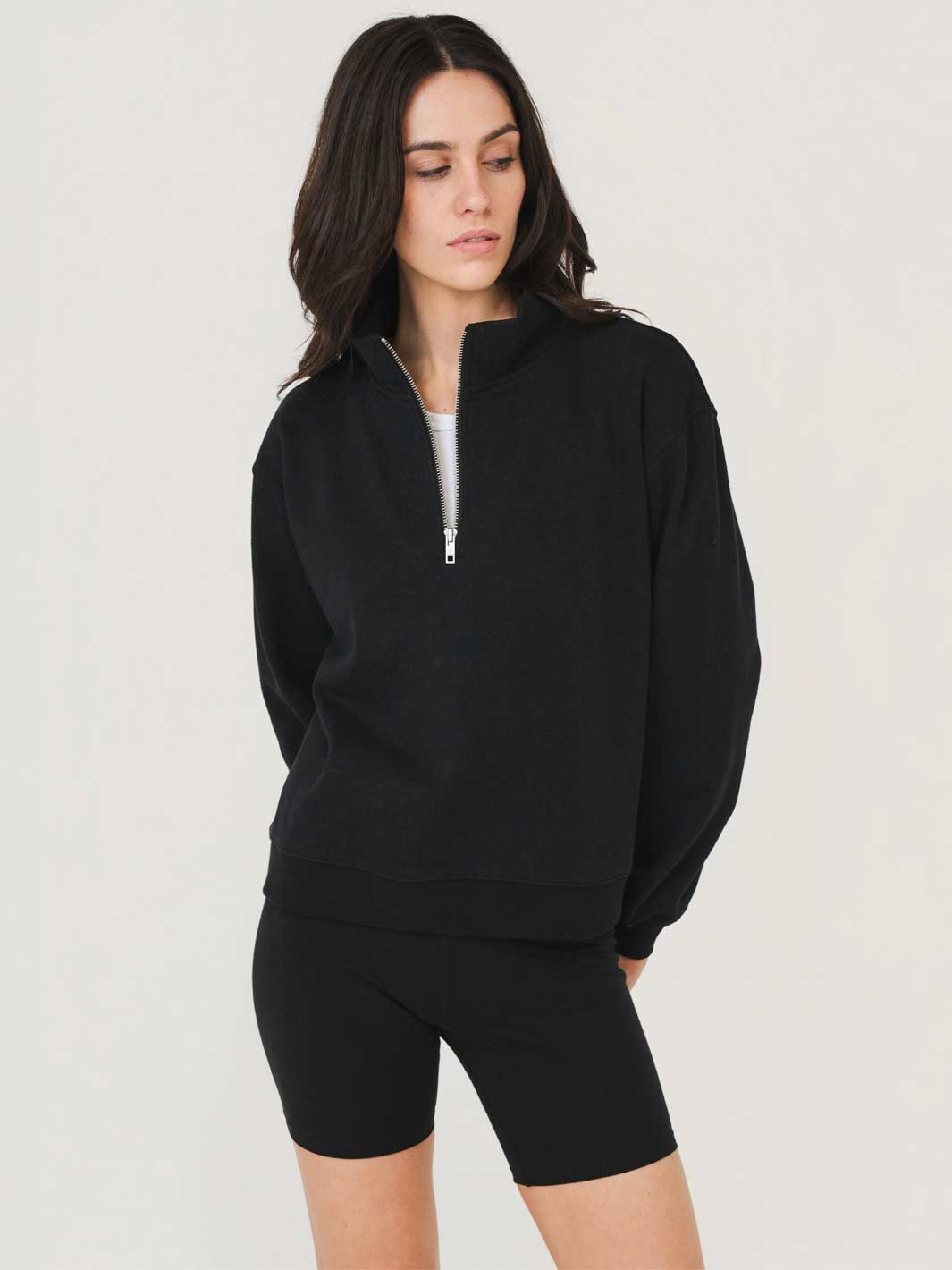 Quarter Zip Fleece Black