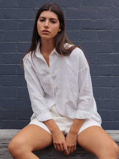 Hemp Clothing Australia Stirling Collared Shirt White Meadow Store