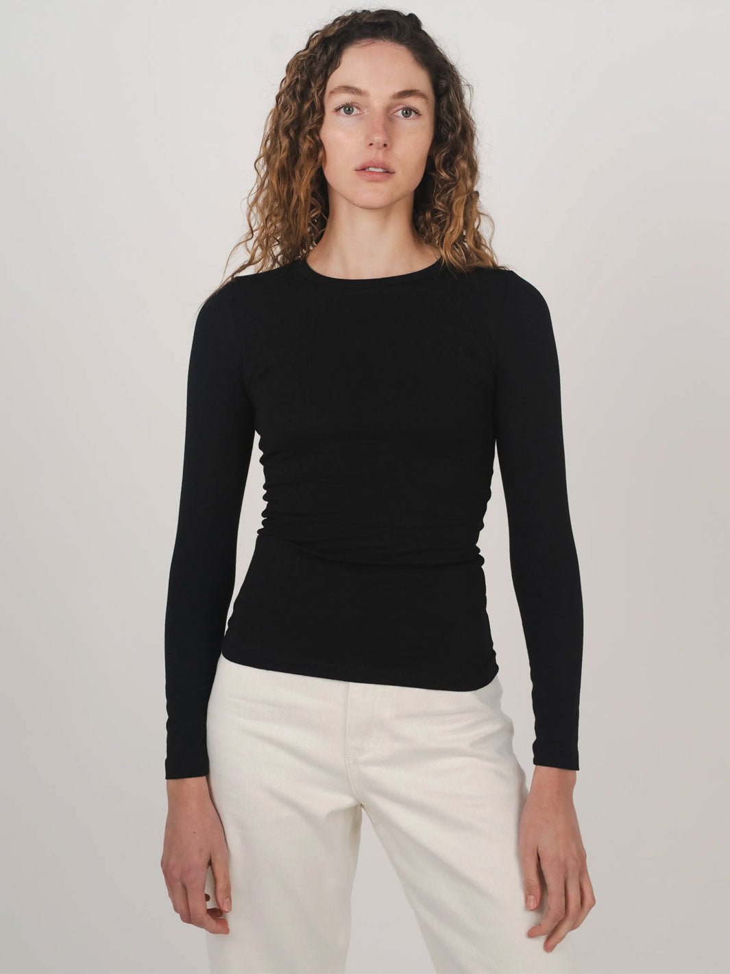 Hemp Clothing Australia Stretch Long Sleeve Top Black Meadow Store