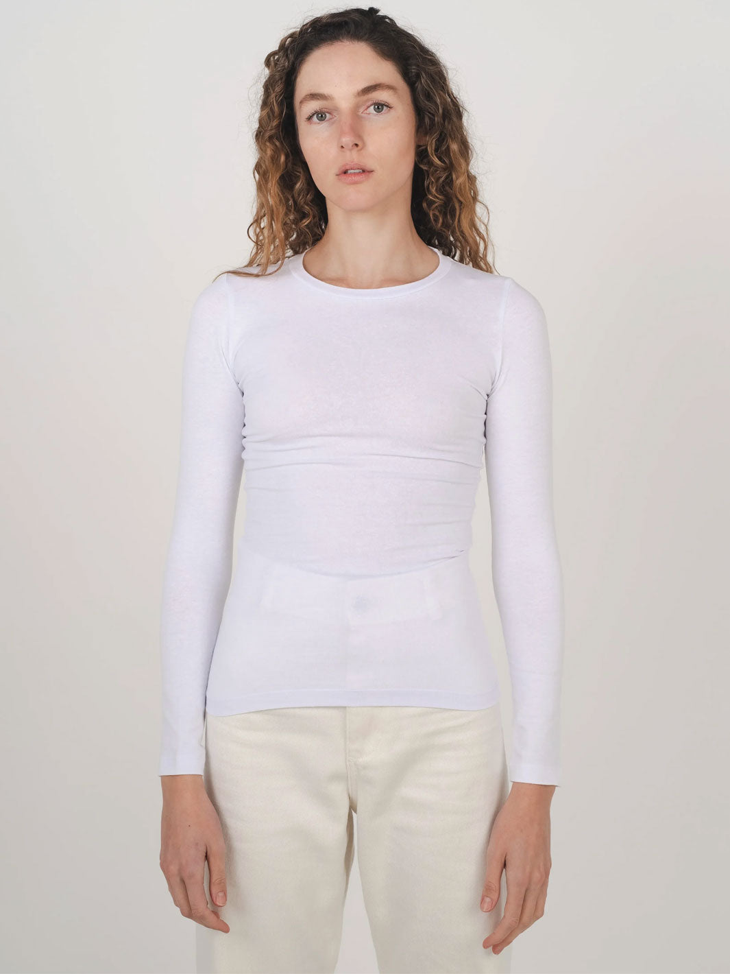 Hemp Clothing Australia Stretchy White Long Sleeve Top Meadow Store Front