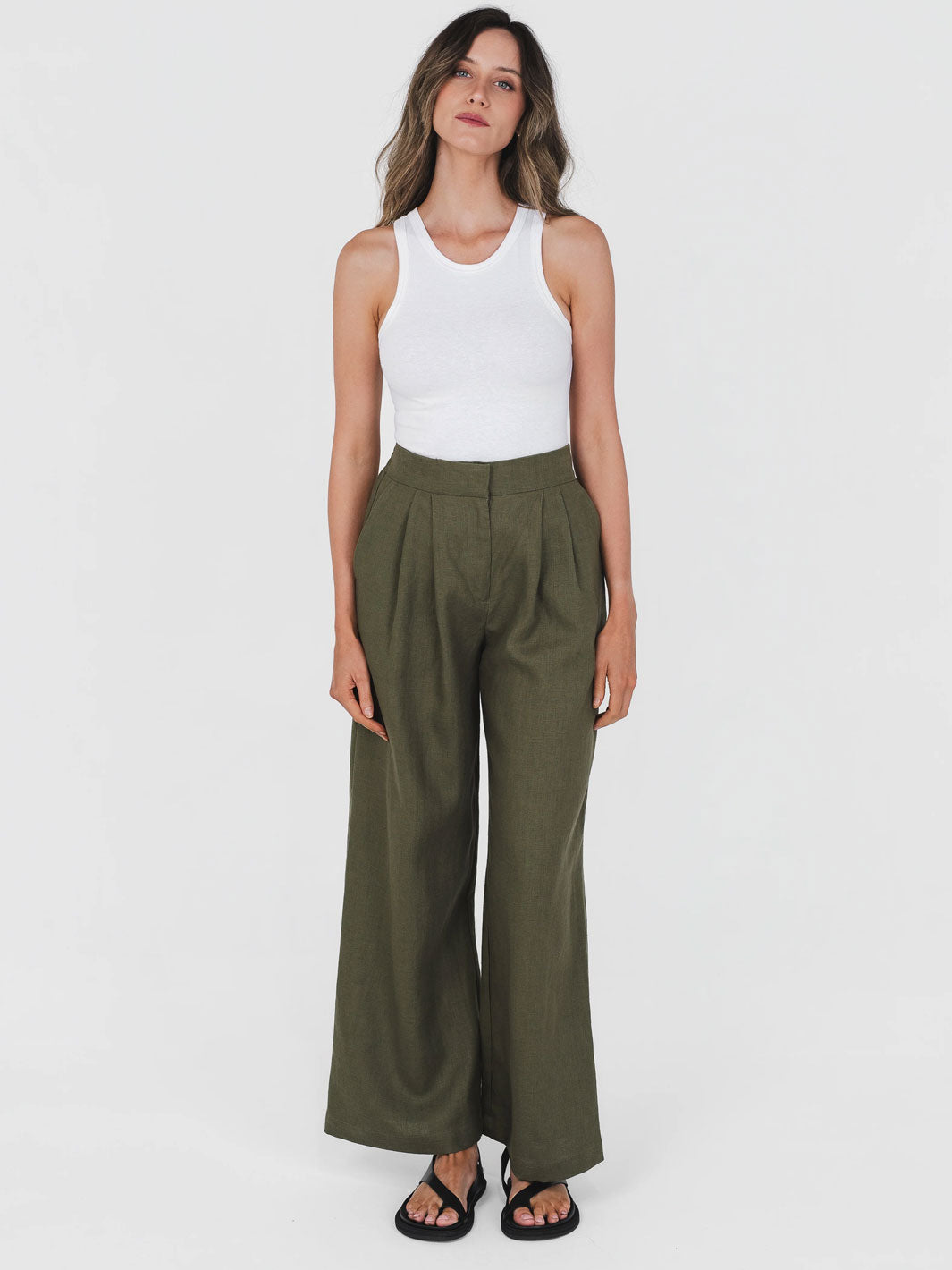 Hemp Clothing Australia Tailored Pant Olive Green Meadow Store 