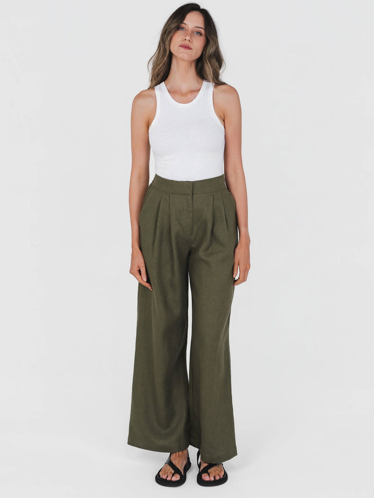 Hemp Clothing Australia Tailored Pant Olive Green Meadow Store 