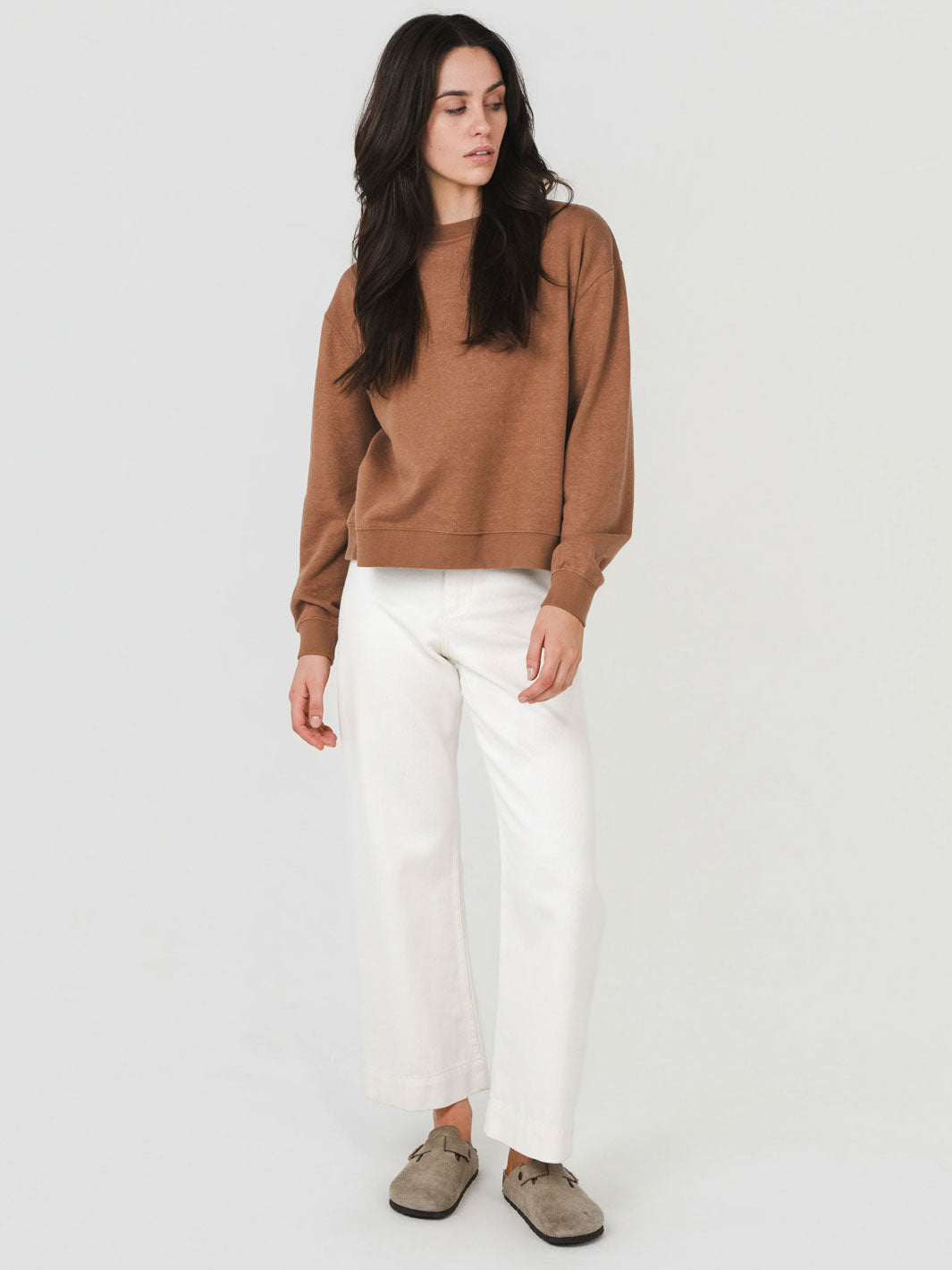 Crew Neck Sweatshirt Coconut