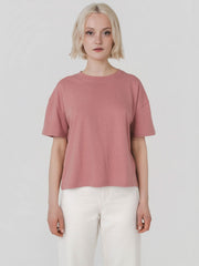Womens Boxy Tee Peach Beige Pink