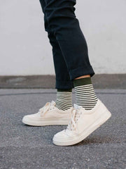 Hemp Clothing Australia Hemp Daily Socks Olive Stripe