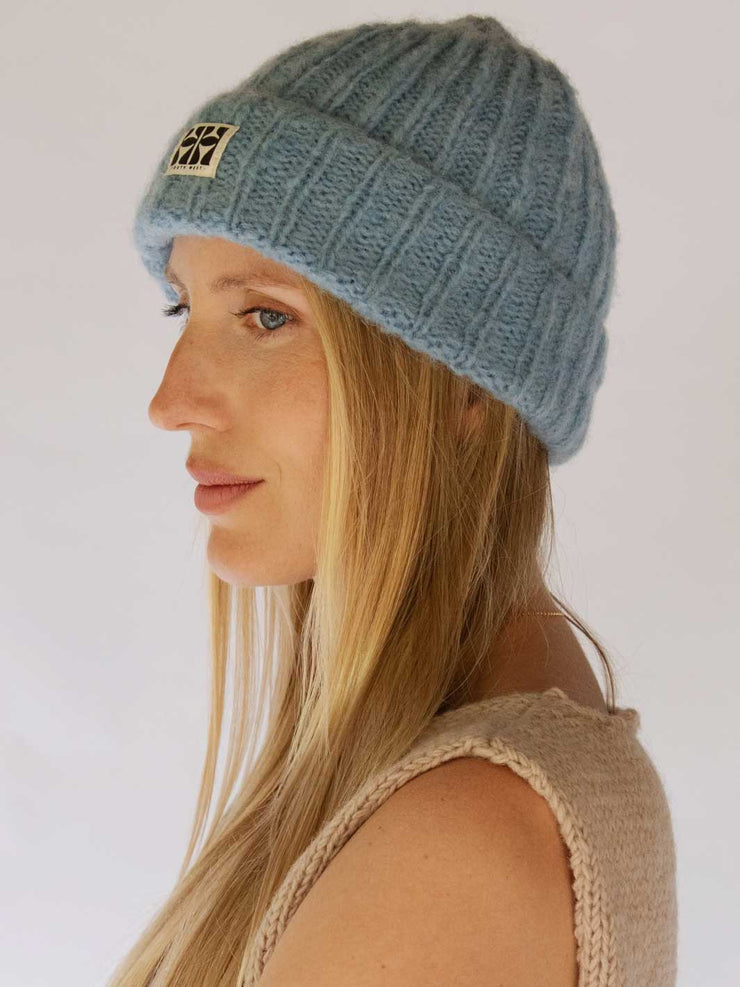 Hobo and Hatch Arosa NZ Wool Beanie Sky Blue Meadow Store