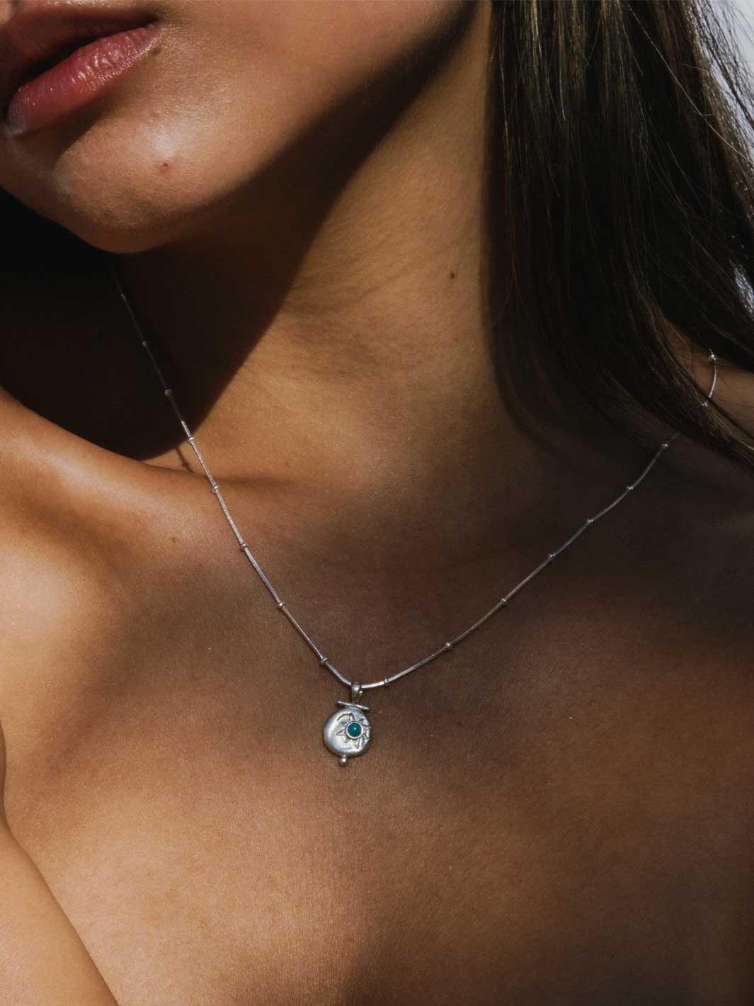Hobo and Hatch Azure Necklace Sterling Silver Turquoise Stone Meadow Store