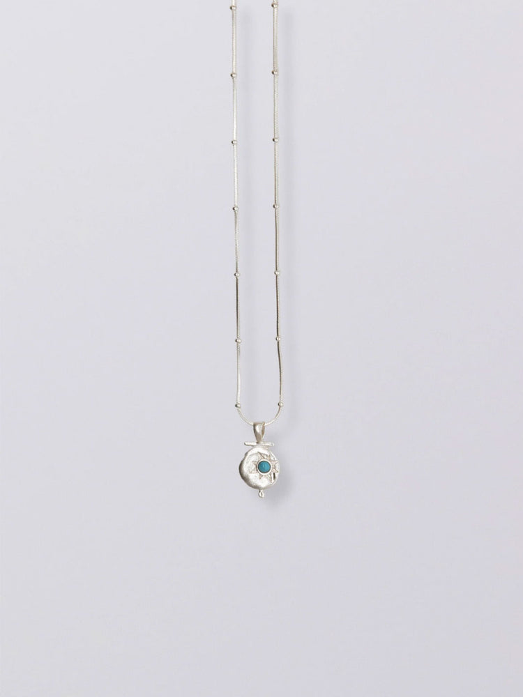 Hobo and Hatch Azure Necklace Sterling Silver Turquoise Stone Meadow Store