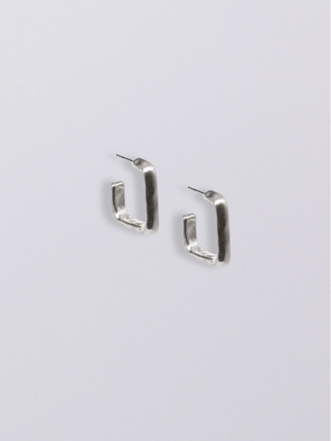Carree Square Earrings Silver