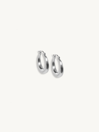 Hobo and Hatch Chunky Grace Hoop Earrings Recycled Sterling Silver Meadow Store