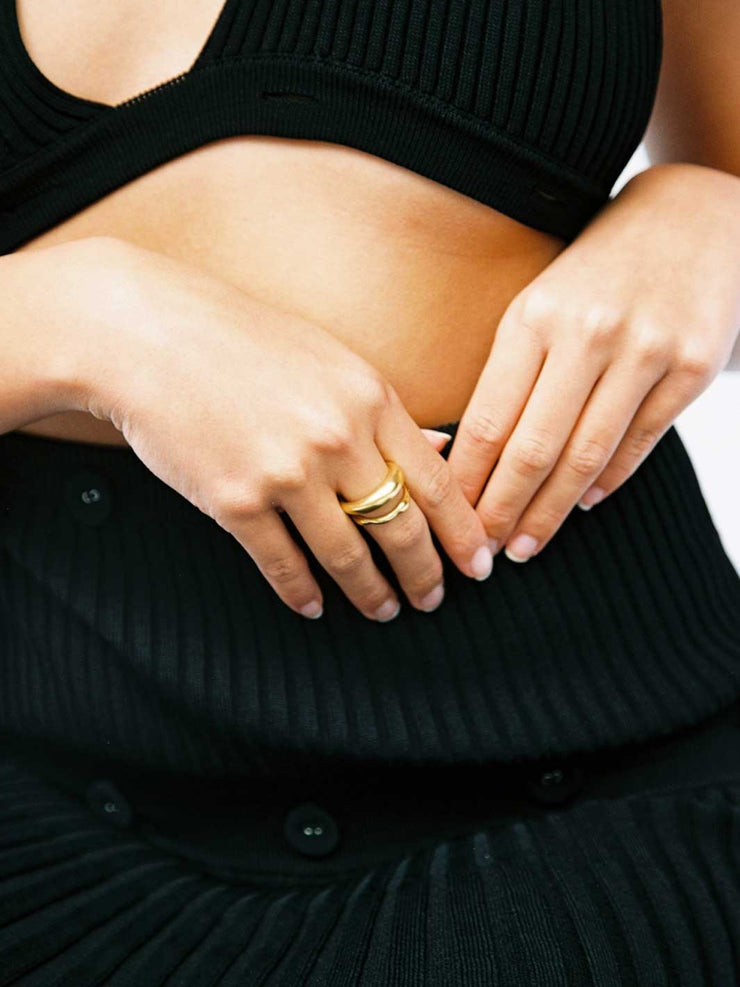 Hobo and Hatch Grace Chunky Matte Gold Ring Meadow Store
