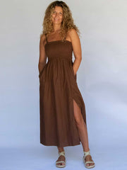 Hobo and Hatch Mikoha Convertible Strap Midi Dress Cocoa Meadow Store