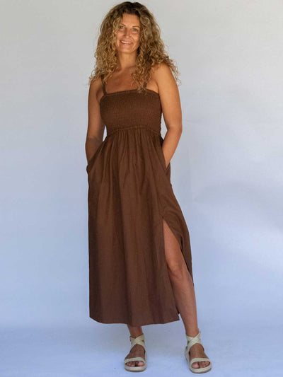 Hobo and Hatch Mikoha Convertible Strap Midi Dress Cocoa Meadow Store