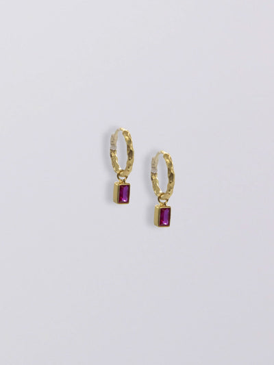 Hobo and Hatch Selene Mini Hoop Gold Ruby