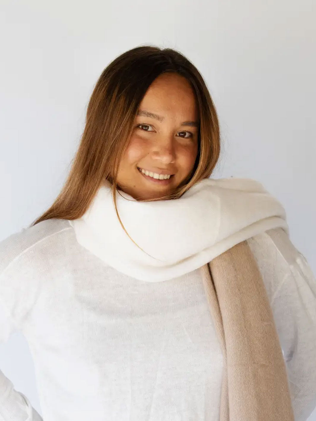 Fringed Shawl Wrap Scarf Brulee Split