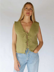 Hobo and Hatch NZ Wool Tie Vest Seagrass Meadow Store