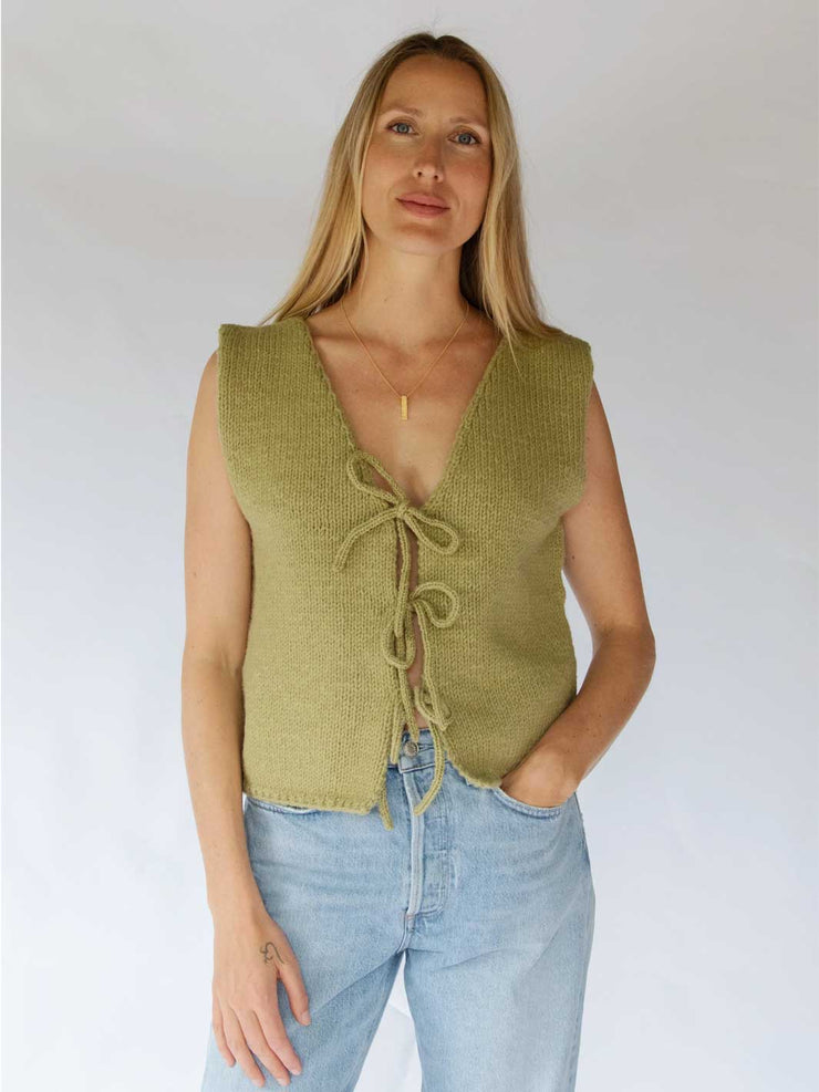 Hobo and Hatch NZ Wool Tie Vest Seagrass Meadow Store