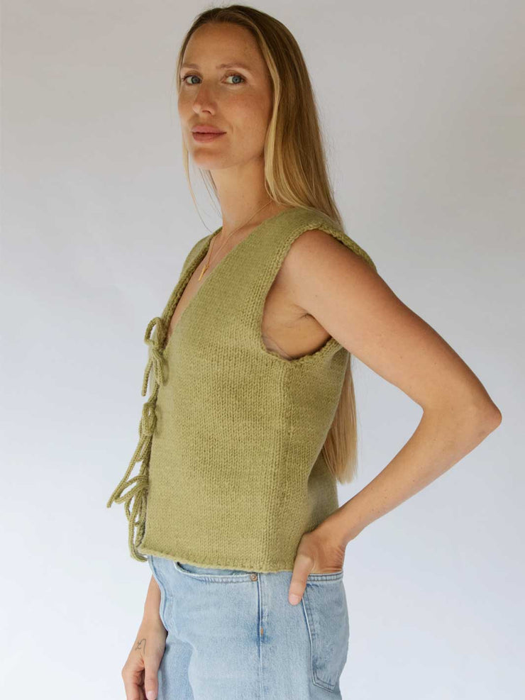 Hobo and Hatch NZ Wool Tie Vest Seagrass Meadow Store