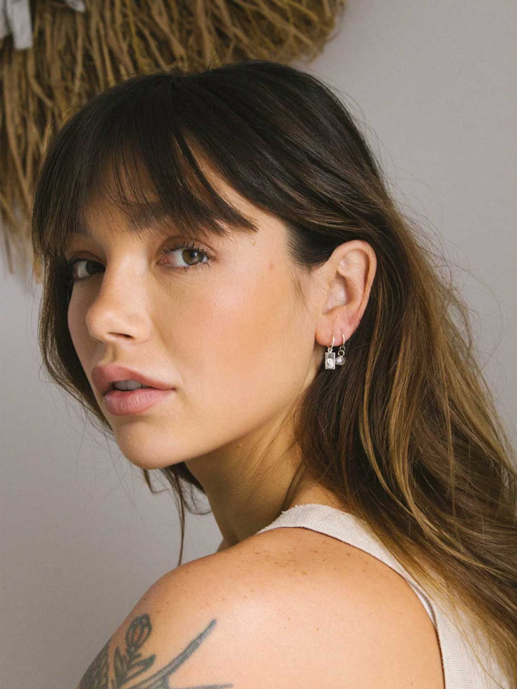 Yin & Yang Hoops Silver