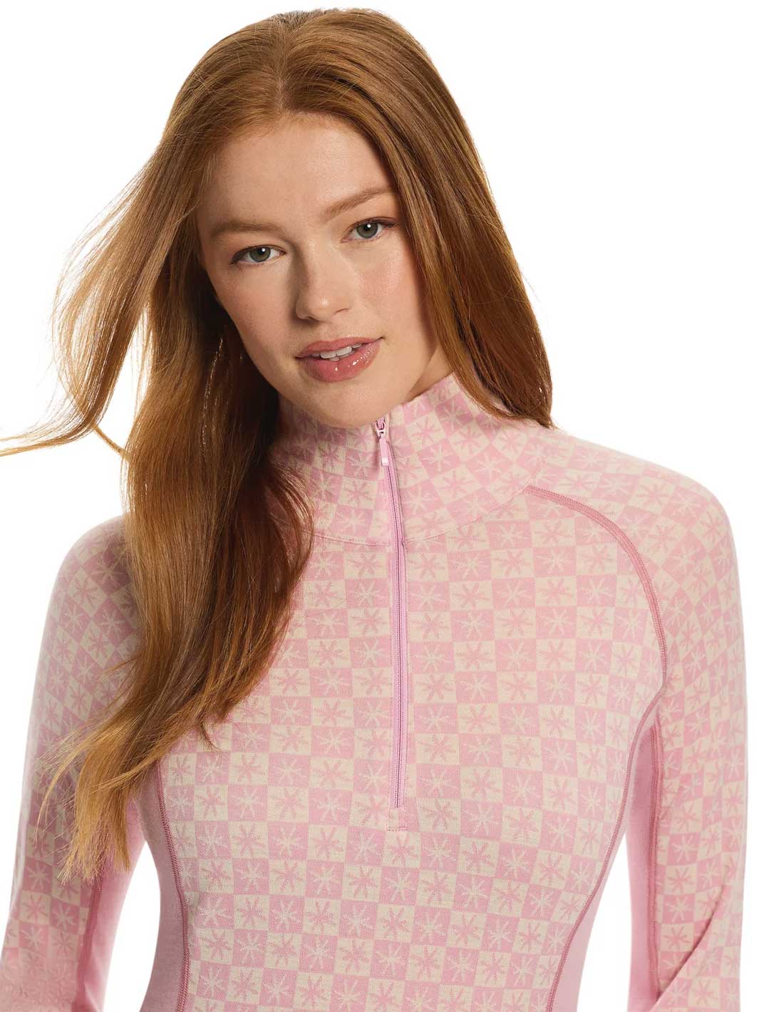 Kosci Merino Half Zip Thermal Top Pink BonBon
